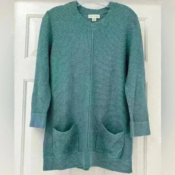 Appleseed Linen Cotton Seedstitch Front Patch Pocket Blue Size Medium - Picture 1 of 8